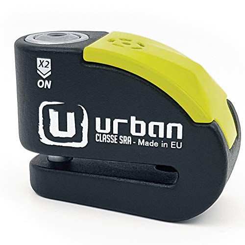 Urban security ur10 Candado Antirrobo Moto Disco Alarma 120db, Avisador, A+, Doble Cierre ø10, homologado SRA