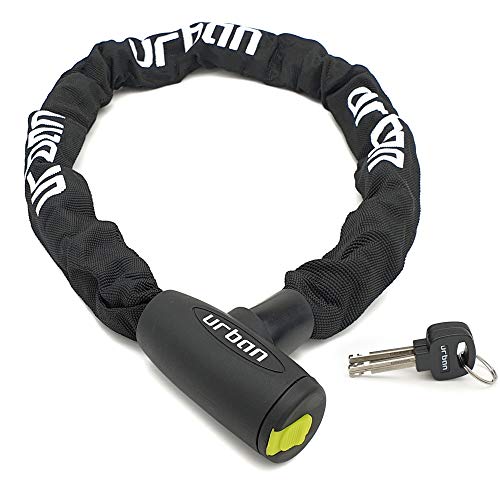 URBAN XK120 Cadena Antirrobo Moto Candado Bicicleta Seguridad Acero Endurecido Piton Motocicleta Scooter Bici 120 cm Larga Protección Contra Robo Eslabones 8mm Grosor Resistente y Ligera