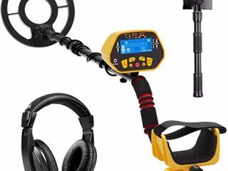 URCERI 1028 Detector de Metales, Alta Sensibilidad, 2 Modos de Busca, Pantalla LCD, Modo de Sonido, Bobina de Búsqueda Sensible, Impermeable y fácil de Uso para Profesionales, Auriculares Incluídos