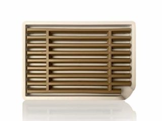 USO Tabla para Cortar Pan con recogemigas, Bandeja de Cortar Pan con Rejillas extraíble para Las Migas, de plástico Libre de BPA, Color Gris y Marrón, Accesorio para cocinas. (Marrón)
