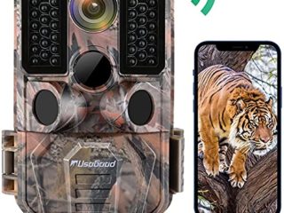 usogood Cámara de Caza WiFi 24MP 1296P Camaras de Caza Envio Imagenes al Movil Camara Fototrampeo Caza Nocturnas LED Invisible con Gran Angular de 120°, Velocidad de Disparo 0.2s, IP66 Impermeable