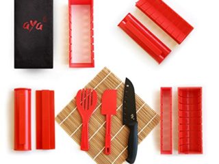 Utensilios Para Hacer Sushi – Original Aya – Tutoriales En Línea Exclusivos En Vídeo - Con Cuchillo De Sushi - Set de 12 Piezas Para Hacer Sushi De Forma Fácil Y Divertida –  Rollos De Maki Sushi