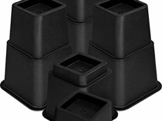 Utopia Bedding - 8 Piezas Elevadores de Muebles Ajustables de Calidad (4 largas y 4 Cortas) - Ahorro de Espacio Elevadores de Muebles para la Cama, la Mesa, la Silla o el sofá - (7 a 20cm) (Negro)