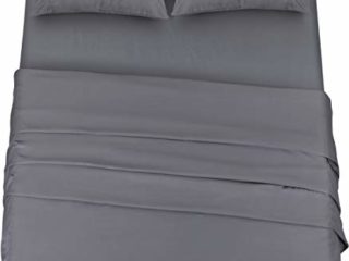 Utopia Bedding Juego Sábanas de Cama - Microfibra Cepillada - Sábanas y Fundas de Almohada (Cama 150, Gris)