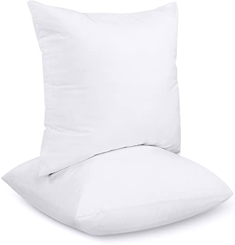 Utopia Bedding Relleno de Cojín (2 Unidades) - Funda de Mezcla de Algodón - Fibra Virgen Siliconada - Almohadas de Sofá Blanco 60x60 cm