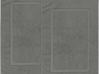 Utopia Towels - 2 alfombras de baño de algodón, (53 x 86 cm), 100% algodón Hilado en Anillos - Toalla de baño para Ducha Altamente Absorbente y Lavable a máquina (Gris)
