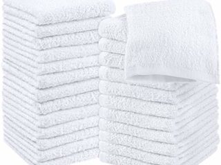 Utopia Towels - 24 Toallas para la Cara de algodón, Paños de algodón (30 x 30 cm, Blanco)