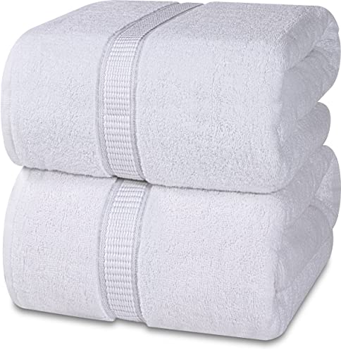 Utopia Towels - Lujosa Toalla de Baño Jumbo (90 x 180 CM, Blanco) - 600 gsm, 100% Algodón Ring Spun Altamente Absorbente y de Secado Rápido - Sábana de Baño Súper Suave (Paquete de 2)