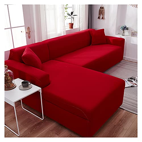 uyeoco Funda de Sofa Elástica Chaise Longue Brazo Largo Derecho Izquierda Funda Cubre Sofá de Forma L Protector para Sofá de Poliéster (Color : J, Size : 3 plazas (190-230cm))
