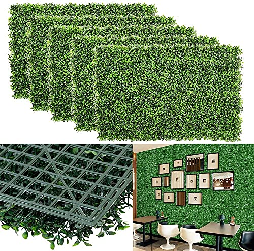uyoyous 12 plantas artificiales para pared con protección UV, 60 x 40 cm, color verde oscuro
