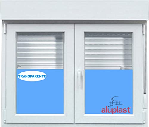 (V06T) Ventana PVC 1200x1155 Blanca 2 Hojas Oscilobatiente con Persiana VidrioTransparente