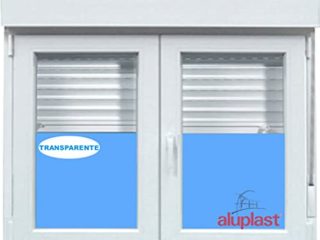 (V06T) Ventana PVC 1200x1155 Blanca 2 Hojas Oscilobatiente con Persiana VidrioTransparente