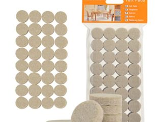 VABNEER 128 Piezas Almohadillas de Fieltro Redondas para Muebles, 15mm Fieltro Adhesivo con 5mm de Espesor, Protectores para Patas de Mesa