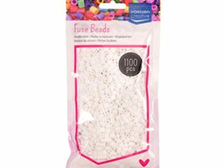Vaessen Creative Perlas Fusibles, Plastic, Blanco (White), 5mm, 1100