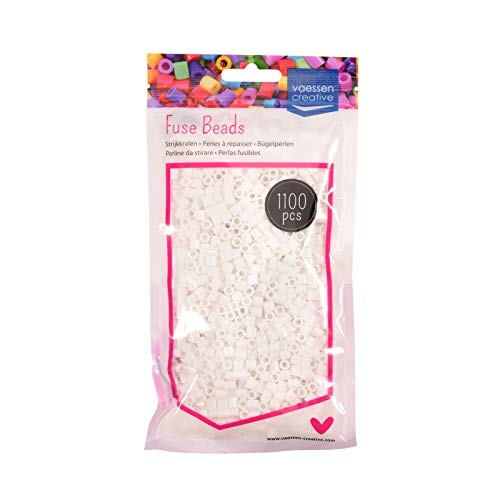 Vaessen Creative Perlas Fusibles, Plastic, Blanco (White), 5mm, 1100
