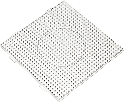 Vaessen Creative Tablero de Clavijas para Perlas Fusibles, Cuadrado, 14,5 x 14,5 cm, Transparente, Perfecto DIY para Niños, Creación de Joyas, Decoraciones Hechas en Casa y Otras Ideas de Manualidades