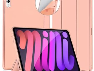 VAGHVEO Funda Compatible con Nuevo iPad Mini 6ª Generación 8,3 Pulgadas 2021 Protectora Smart Case Cover con Soporte Apple Pencil 2, Silicona Flexible Suave TPU Parte Trasera Cubierta Carcasa, Rosa