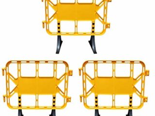 Valla de plástico obra peatonal en color amarillo de 1 metro con patas extraíbles - 3 Vallas