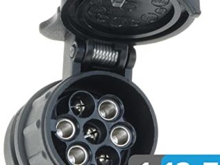 valonic Adaptador Enchufe Remolque - 13 a 7 - Accesorios para Caravana, Coche, camión, Porta bicis - 13 Pines a 7 Pines