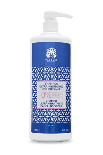 Valquer Champú para Pelo Seco & Dañado - Zero%: Sin Sal, Sin Sulfatos, Sin Parabenos, Sin Colorantes, Sin Siliconas y Ultrahidratante - 1000 Ml