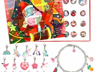 vamei Calendario Adviento Niñas Calendario Adviento 2021 Kinder Pulsera Collare Niñas DIY Collar Pulsera Unicornio Regalos de cumpleaños Navidad Regalos Sorpresa Joyas Niñas(con Pulsera y Collar)