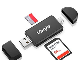 Vanja Lector Tarjeta de Memoria SD/Micro SD, Adaptador Micro USB OTG y Lector de Tarjetas USB 2.0 Computadoras de Escritorio y Portátiles/Teléfonos Inteligentes/Tabletas con Función OTG