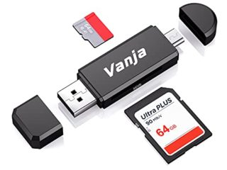 Vanja Lector Tarjetas SD/Micro SD, Micro USB OTG Adaptador y USB 2.0 Lector Tarjetas SD Apto para SDXC, SDHC, SD, MMC, RS-MMC, Micro SDXC, Micro SD, Micro SDHC y UHS-I Tarjetas