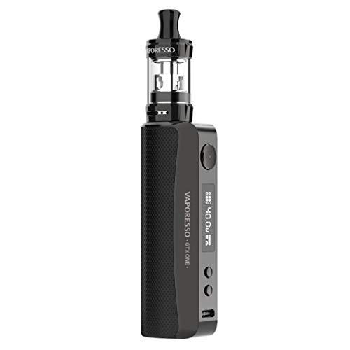 Vaporesso Original GTX One Kit 40W VW (Negro), con 2ml de flujo de aire ajustable GTX 18 Tanque 2000mAh Batería 2A Tipo C de carga, Cigarrillo electrónico VS Drag X, Sin Nicotina