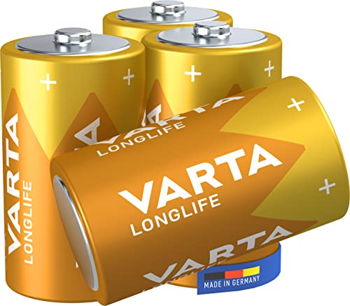 Varta Longlife Pilas Alcalinas D/ Mono/ LR20, Pack X4, Amarillo