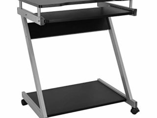 VASAGLE Escritorio de la Computadora, Mesa de Ordenador en Forma de Z, Escritorio para Hogar o Oficina, Negro LCD811B