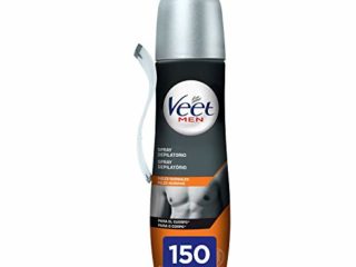 Veet Men Spray Depilatorio Masculino Rápido y Eficaz, piel normal, 150 ml