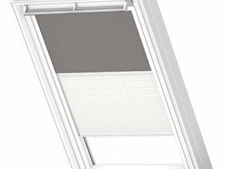 VELUX Original Cortina de Oscurecimiento Dúo (DFD), Marco Blanco, S06, Gris