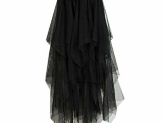 VEMOW Faldas Mujer cómoda de Tul de Cintura Alta Falda Plisada del tutú de Las señoras Falda de Midi (Negro, Una Talla)