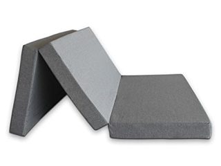 Ventadecolchones - Colchón Plegable con Viscoelástica con Cierre y Asa - Espuma HR30 Media - 120 x 190 x 10 cm en Loneta Premium Gris para Furgonetas, de Viajes o para Invitados