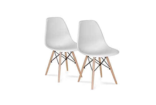 Ventamueblesonline Pack 2 Sillas Tower Wood Blancas Extra Quality