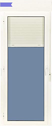 Ventanastock Puerta Balconera Aluminio 880x2185 Practicable Izquierda Con Persiana de PVC 1 hoja (guías y cajón persiana en kit)