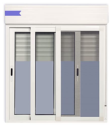 Ventanastock Ventana Aluminio 1000x1155 Corredera Con Persiana de PVC 2 hojas con Mosquitera