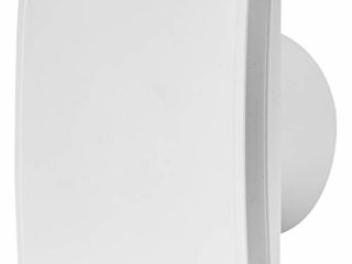 Ventilador de baño de 100 mm de diámetro con sensor de humedad y temporizador, con frontal blanco, ventilador silencioso