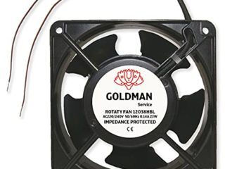 Ventilador fan axial para cassette de chimeneas insertable alta temperatura de aspas metálicas universal. 120x120x38 mm.