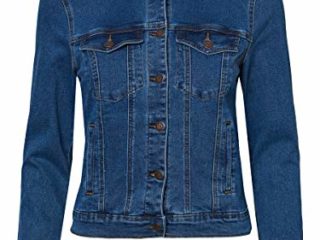 Vero Moda Vmhot SOYA LS Jacket Mix Noos Chaqueta, Azul (Medium Blue Denim Medium Blue Denim), 38 (Talla del Fabricante: Small) para Mujer