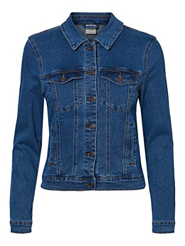 Vero Moda Vmhot SOYA LS Jacket Mix Noos Chaqueta, Azul (Medium Blue Denim Medium Blue Denim), 38 (Talla del Fabricante: Small) para Mujer