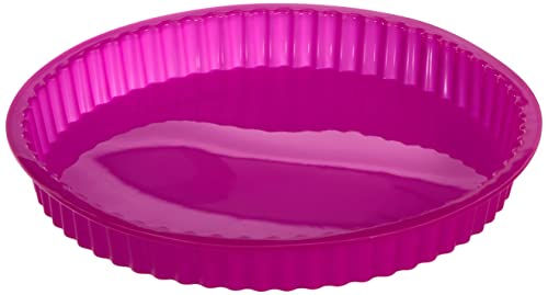 Versa 105300 Molde para hornear Cakes Bizcochos de Silicona en color Morado Redondo, 26x26x3 cm