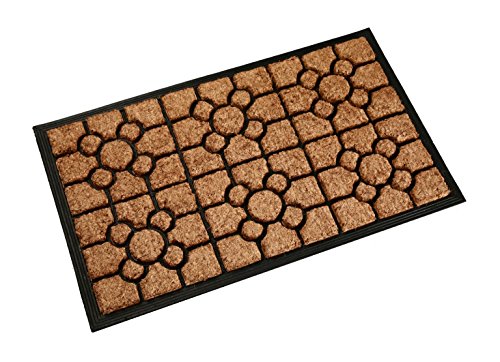 Versa 16980065 Felpudo Baldosa Bilbao, 45x75cm, Fibra de coco, Alfombra entrada