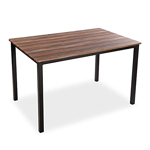 Versa Amaia Mesa de Comedor para Cocina, Terraza, Jardín o Comedor, Medidas (Al x L x An) 76 x 80 x 120 cm, Madera y Metal, Color Negro