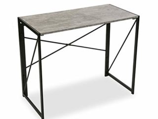 Versa Jack Mesa Escritorio para el Ordenador, Mesa para la Habitación o Estudio. Mesa Gaming, Plegable, Medidas (Al x L x An) 74 x 45 x 90 cm, Madera y Metal, Color Gris