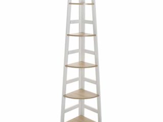 Versa Vale Estantería de Pared de Estilo Industrial Biblioteca, con 5 Baldas o Estantes Librería Comedor Salon, Medidas (Al x L x An) 163 x 34 x 34 cm, Madera y Metal, Color Marrón