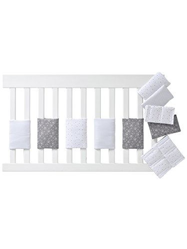 Vertbaudet - Protector de cuna transpirable, algodón, blanco estampado (blanc imprimé), Talla única