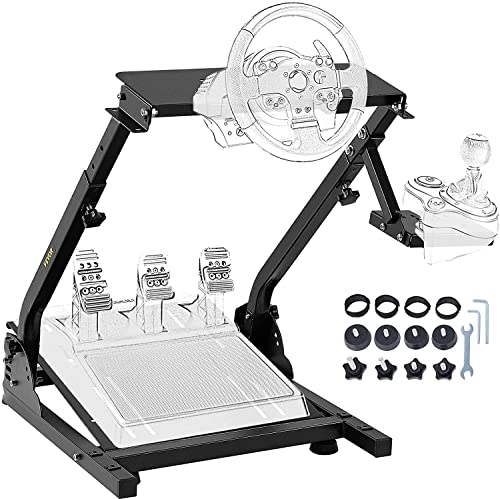 VEVOR 57 x 49 cm Soporte para Volante Soporte de Volante Universal Plegable G25 G27 G29 G920 Wheel Stand Pro Compatible con Fanatec, Simcube, Thrustmaster, Logitech G25 G27 G29 y G920 Wheel Stand Pro