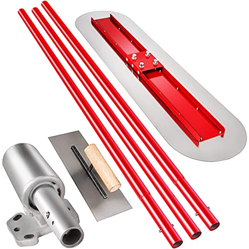 VEVOR Aplanadora de Bordes Redondeados 1200 x 300 mm, Bull Float 1200 x 300 mm, con Anclaje Ajustable, Llana para Suelos, Paleta Albañil