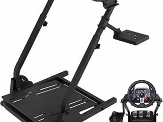 VEVOR Soporte para Volante, 57 x 49 x 56-78 cm Soporte del Volante de Carreras Universal para Pedales Fanatec, Simcube, Logitech G25, G27, G29, G920, Thrustmaster T300RS, TX F458, T500RS, T3PA-PRO
